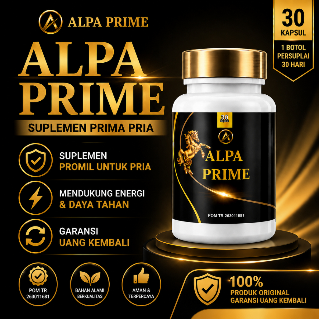 ALPA PRIME - Suplemen Prima Pria herbal - Suplemen Stamina Bantu Imunitas Original BPOM 30 Kapsul