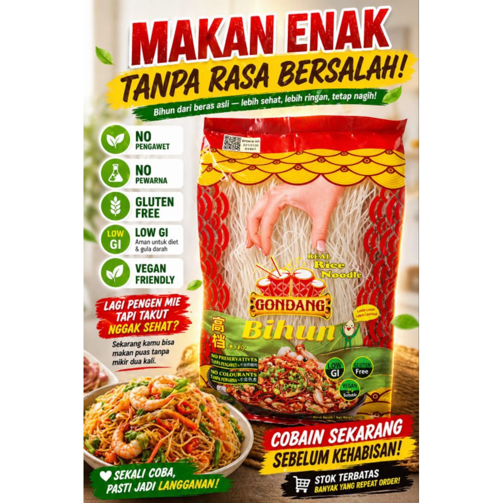 Bihun Gondang Beras Putih Bebas Gluten