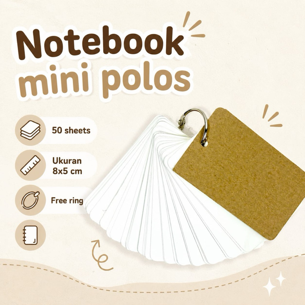 Note Book Mini Cover kraft Polos
