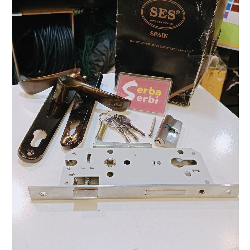 -/SET 204AC SES KUNCI BESAR-Handle pintu rumah tamu komplit High Quality