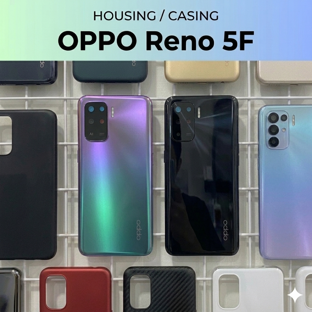 Casing Housing Body Oppo Reno 5F FULLSET Backdoor + Bezel Tulang HP