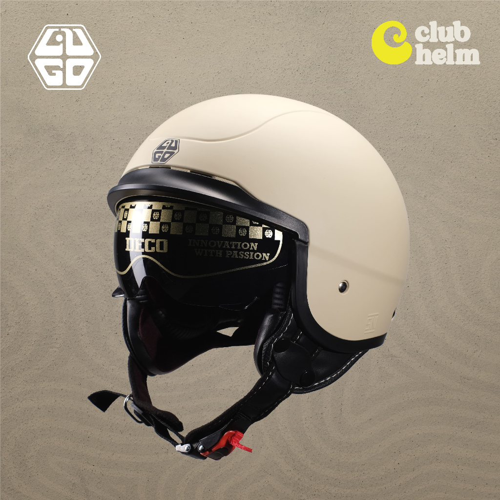 Helm Bogo Retro Dewasa Unisex Cowo Cewe Pria Wanita Classic LUGO SCHOTT - Club Helm Bandung