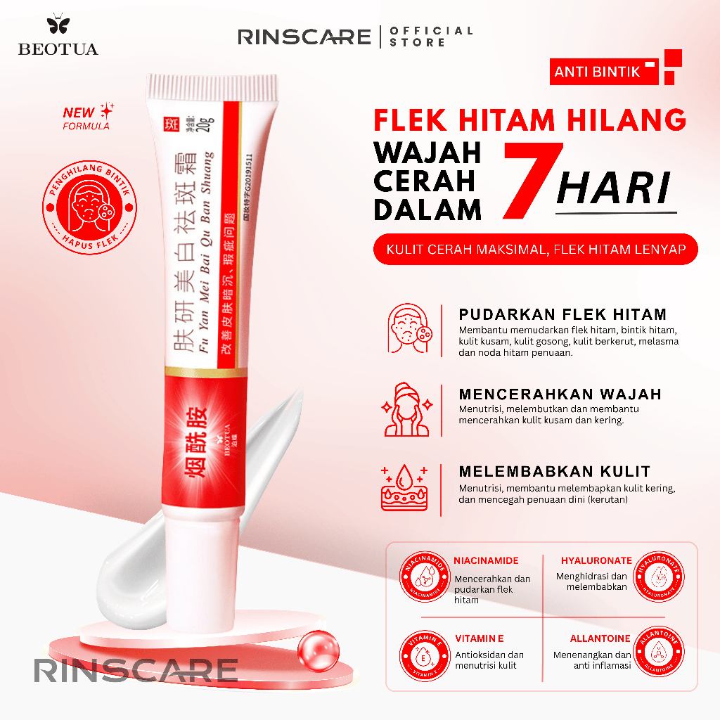 [ BEOTUA ] Krim Pemutih Wajah Anti Wrinkle Skin Care Krim Penghilang Kerutan dan Keriput 20gr krim p