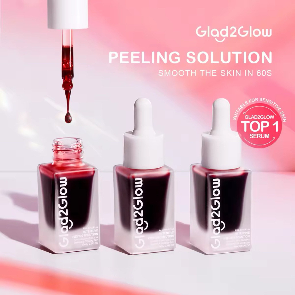 [Ready Stock] Glad2Glow AHA BHA PHA Intensive Peeling Solution 15ml Peeling Serum Glad2Glow Serum Me