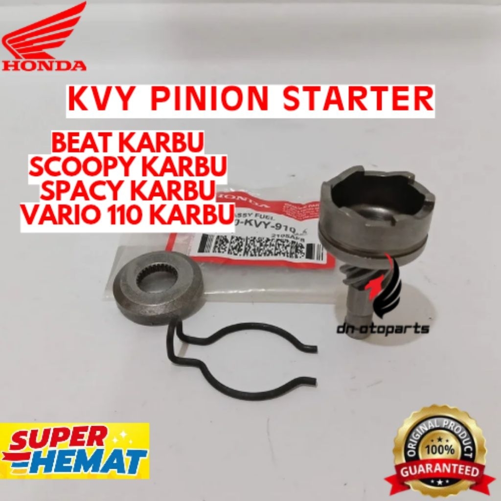 PINION STARTER ORIGINAL HONDA KODE KVY, PINION STARTER BEAT KARBU, PINION STARTER SCOOPY KARBU, PINI