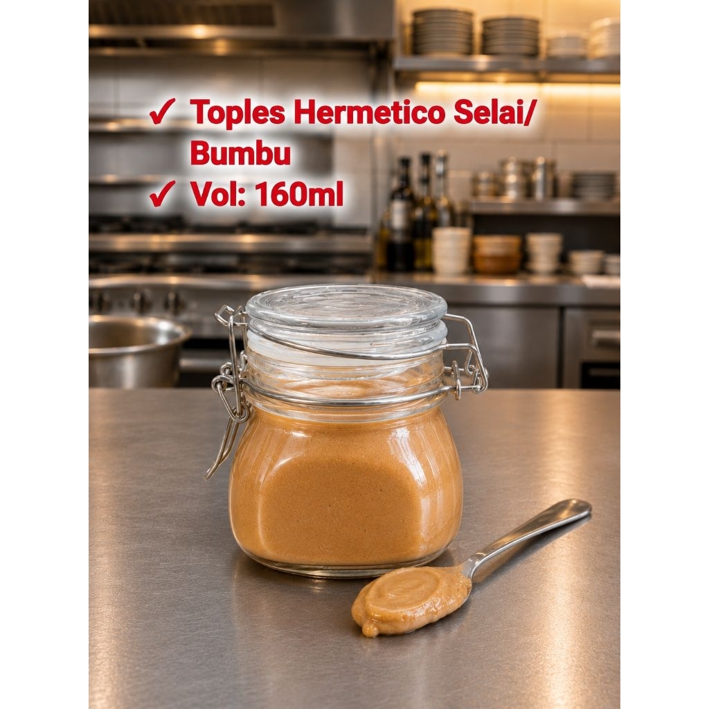 Hermetico Mini Jar 160ml / Hermetico Jar Mini / Glass Jar with Clip-On Lid