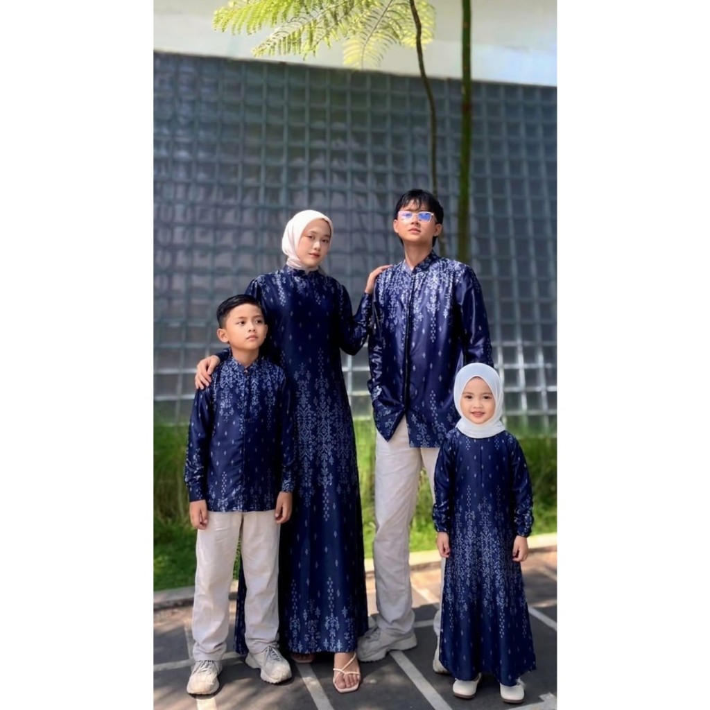 Baju Dress Couple Keluarga Series Baju Sarimbit Lebaran Dior Silk Bahan Adem Lembut Tidak Menerawang