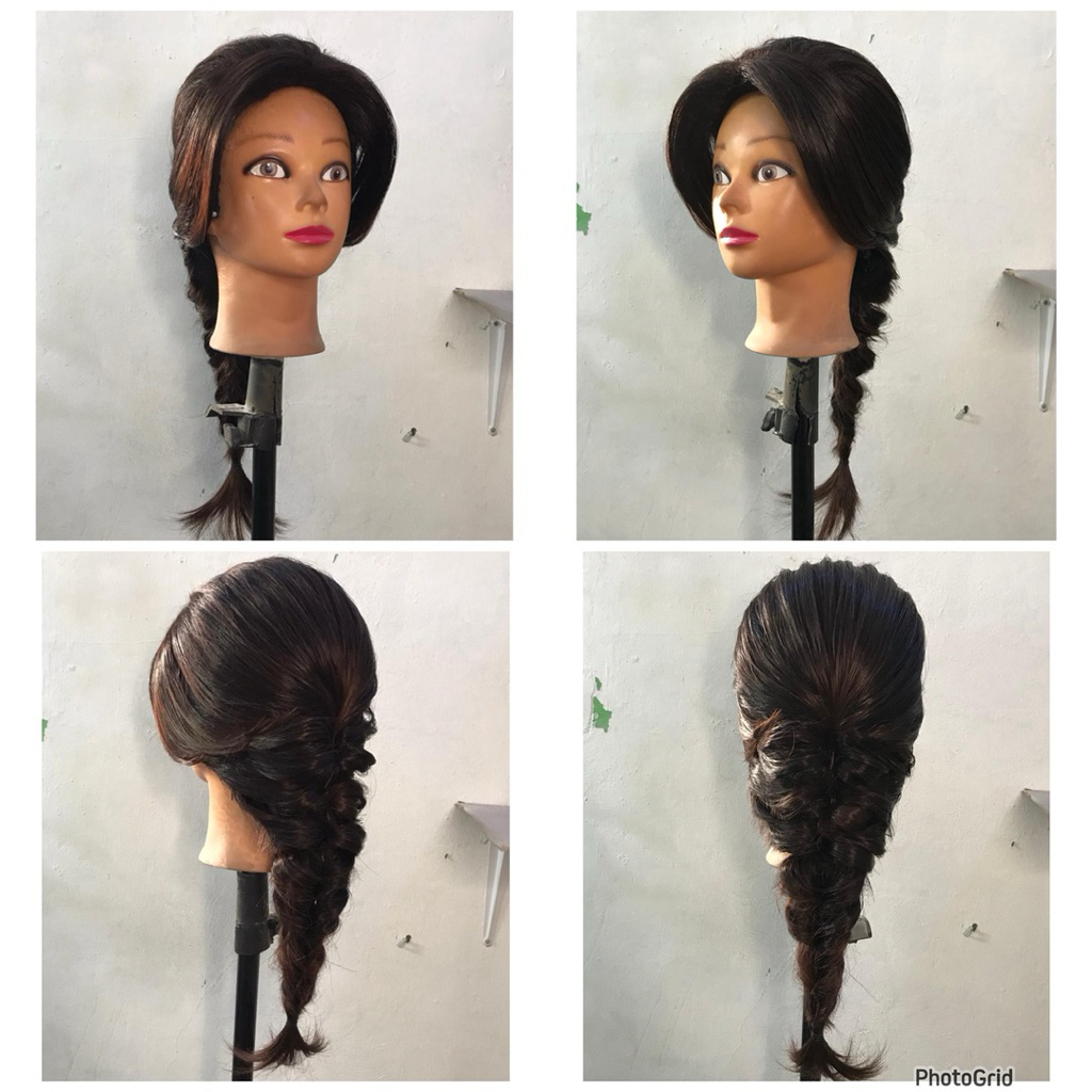 wig sanggul full satu kepala kepang panjang frozen