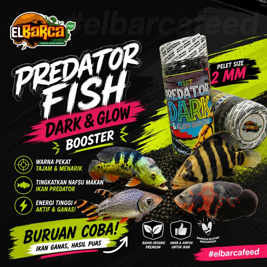 PELET PREDATOR FISH Dark & Glow 2MM Pertajam Marking Warna ikan Channa Predator Pbass Catfish Masher