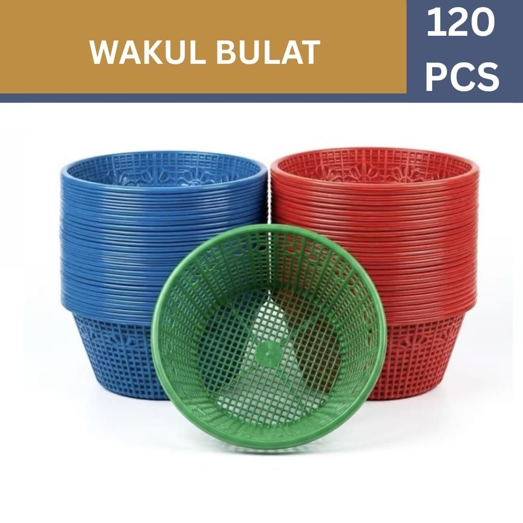 Wakul Bulat Plastik 120 Pcs - Keranjang Nasi & Wadah Berkat