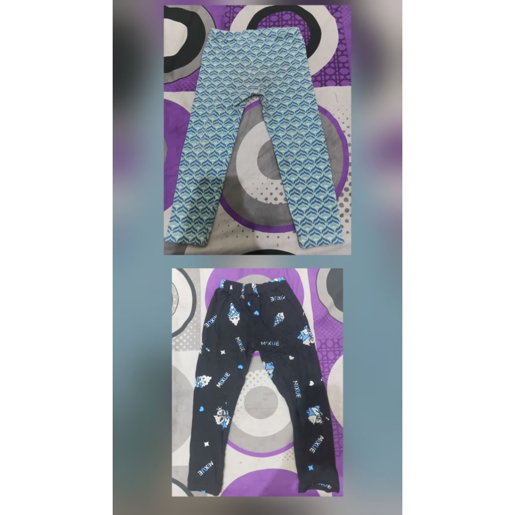 Preloved celana legging anak 2-5 tahun mixue & mermaid