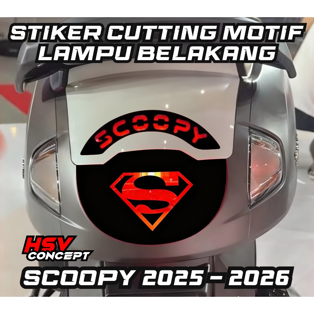sticker cutting stiker variasi lampu belakang motif motor scoopy 2025/2026