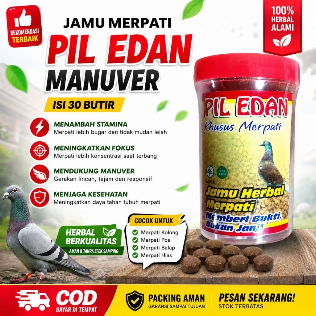 Jamu Merpati Kolong Jamu Merpati Pil Edan Isi 30 Butir