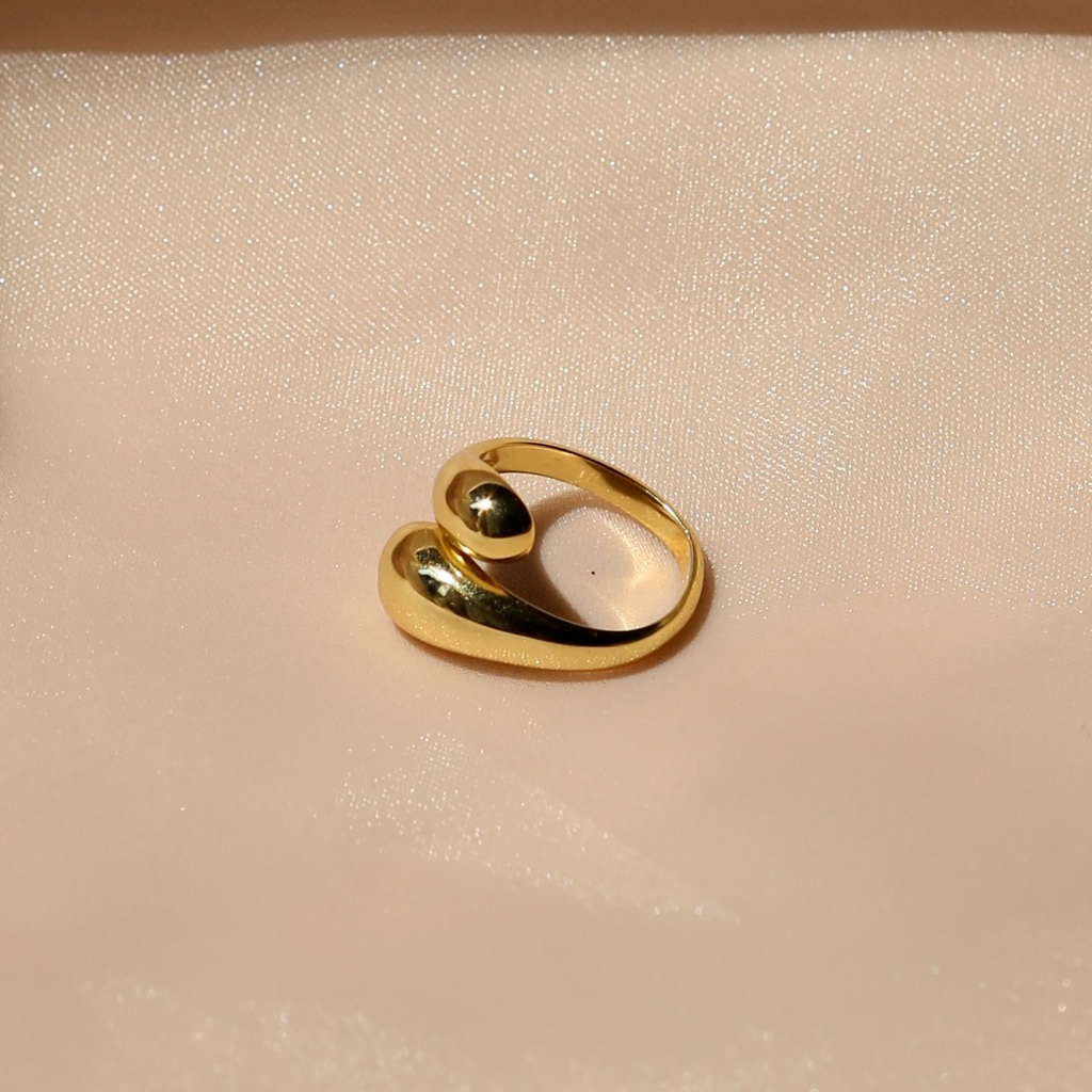 Foil Ring 925 Silver Gold Plated Adjustable Open Ring Minimalist