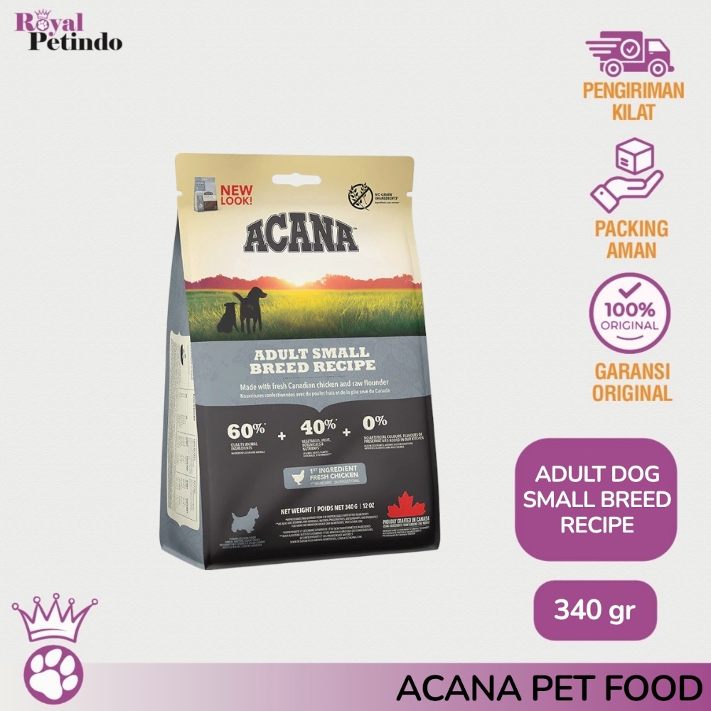 Acana Dog Small Breed Recipe Dry Food Makanan Kering Premium Anjing Made in Canada 340 gr