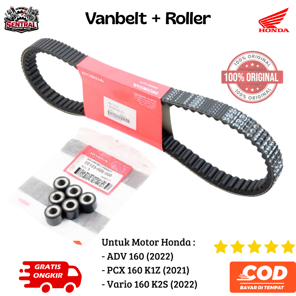 Vanbelt + Roller PCX 160 & ADV 160 original Sentral Sparepart Motor