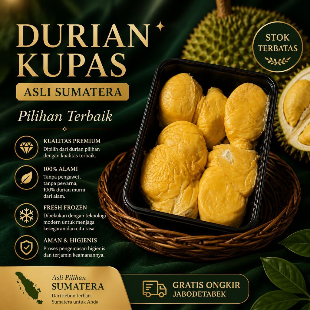 MAKANAN DURIAN KUPAS MEDAN/DURIAN KUPAS/DUREN MEDAN DURIAN KUPAS UCOK SUPER/ [TERMURAH]/