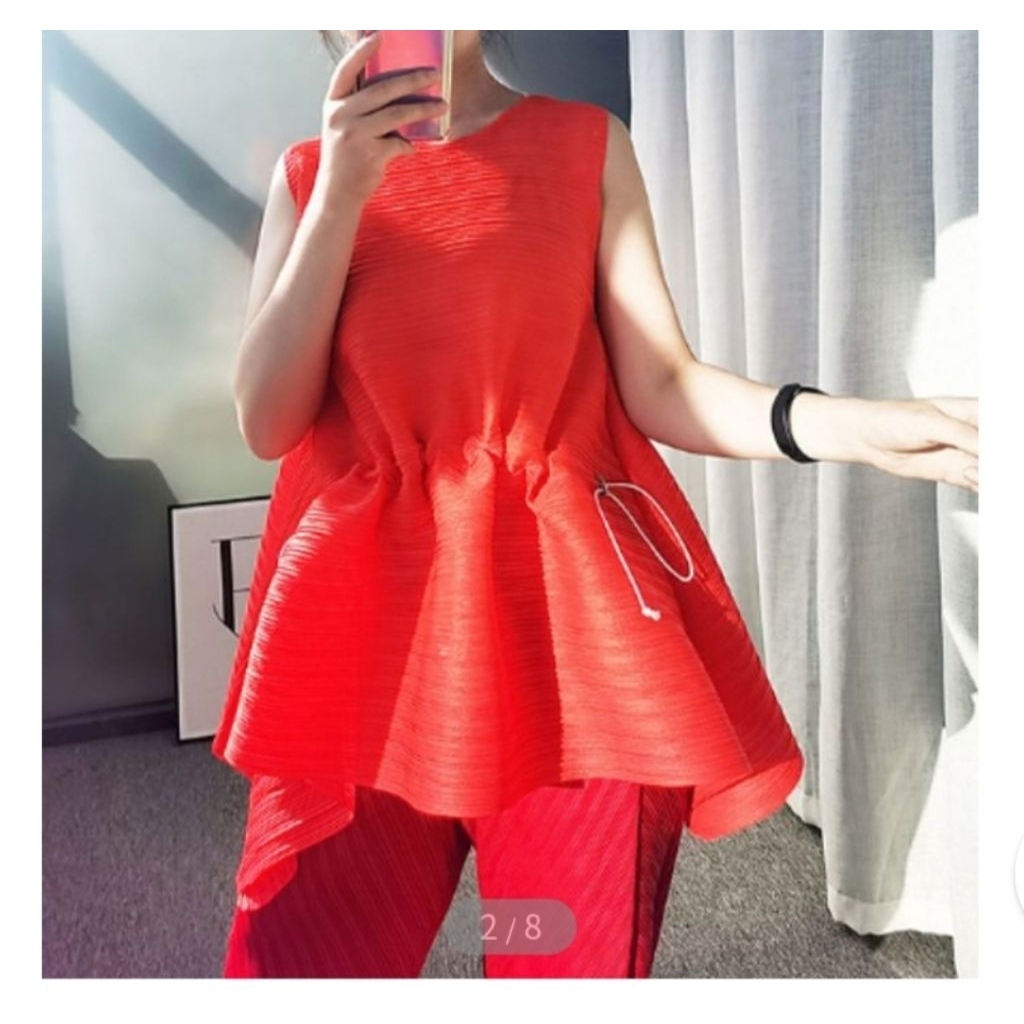 Japanese miyake pleated Top Plisket naik turun excellent