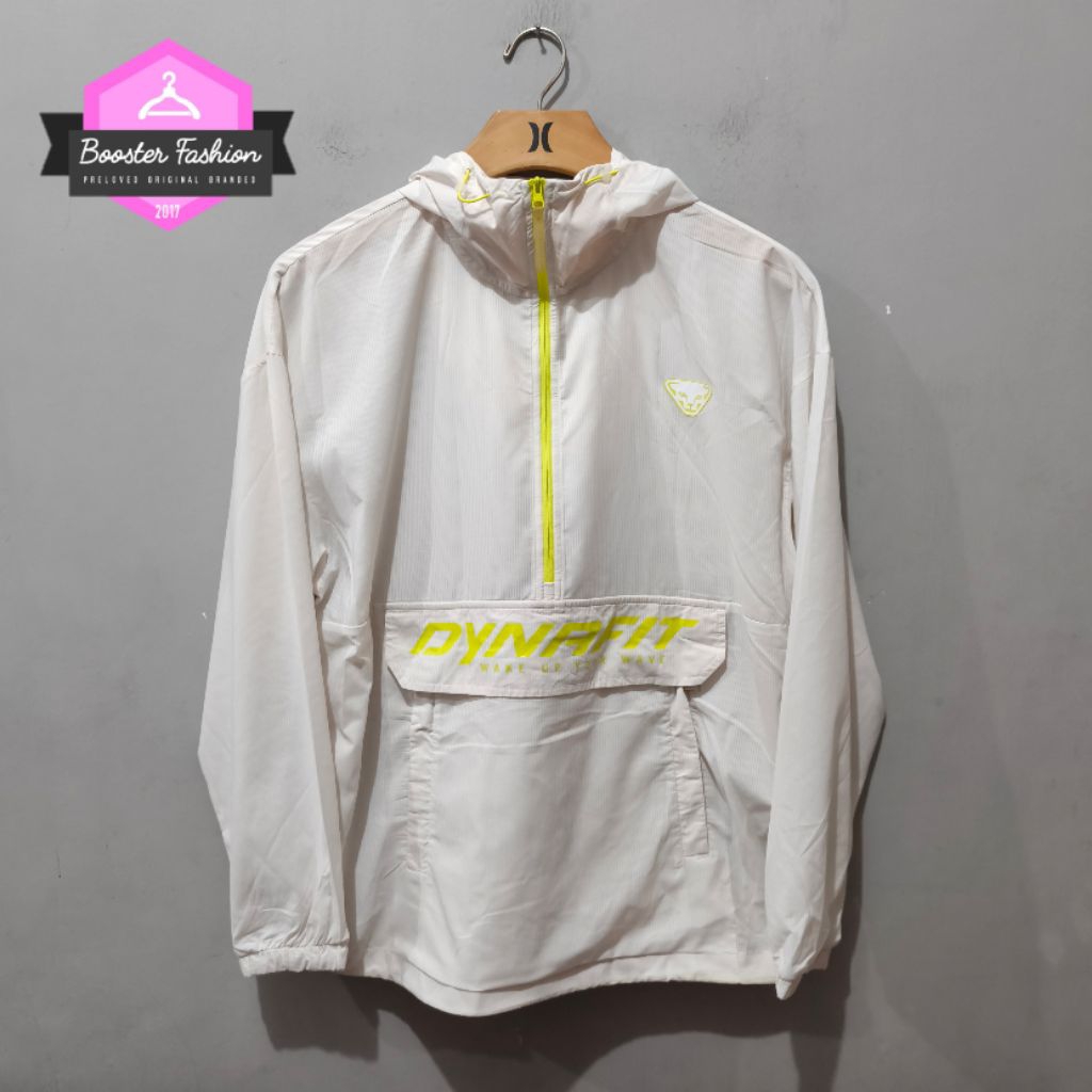 JAKET RUNNING ANAROK DYNAFIT HOODIE BROKEN WHITE ORI SIZE L Fit XL