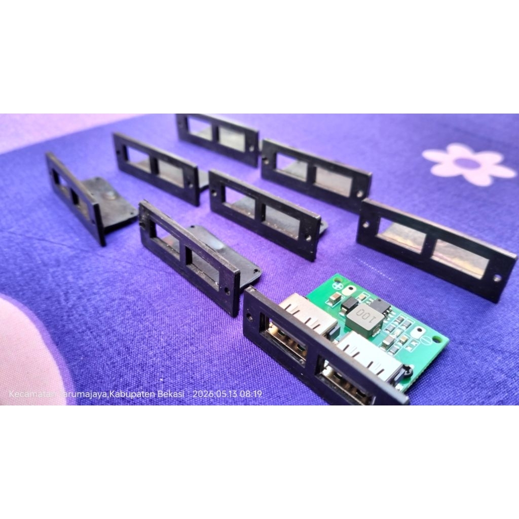 casing module step down dua lubang usb, pcb hijau