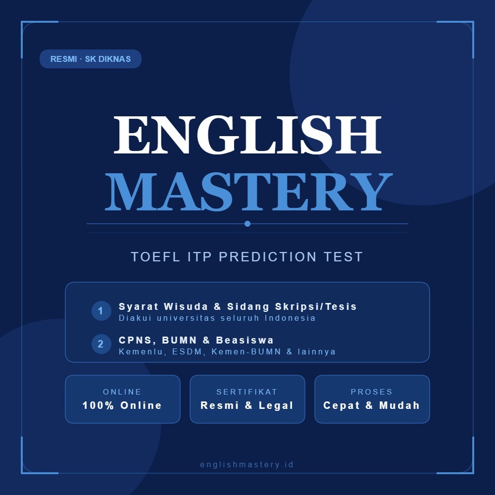 English Master TOEFL ITP PREPARATION TEST ONLINE