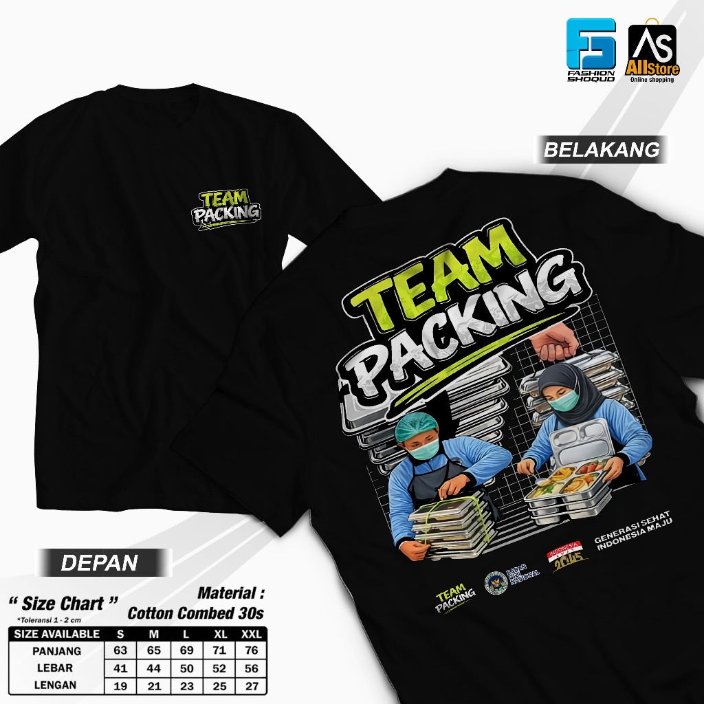 Kaos Team Packing Kaos MBG Pria Wanita Terbaru