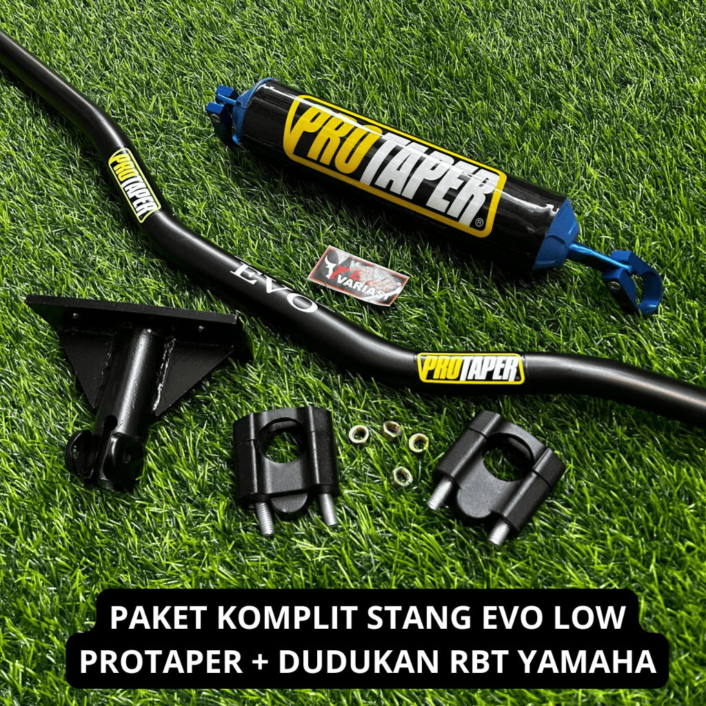 Stang Evo Low Protaper Plus Dudukan RBT Dan Raiser Cnc Dan Busa Bulat Palang Untuk Yamaha