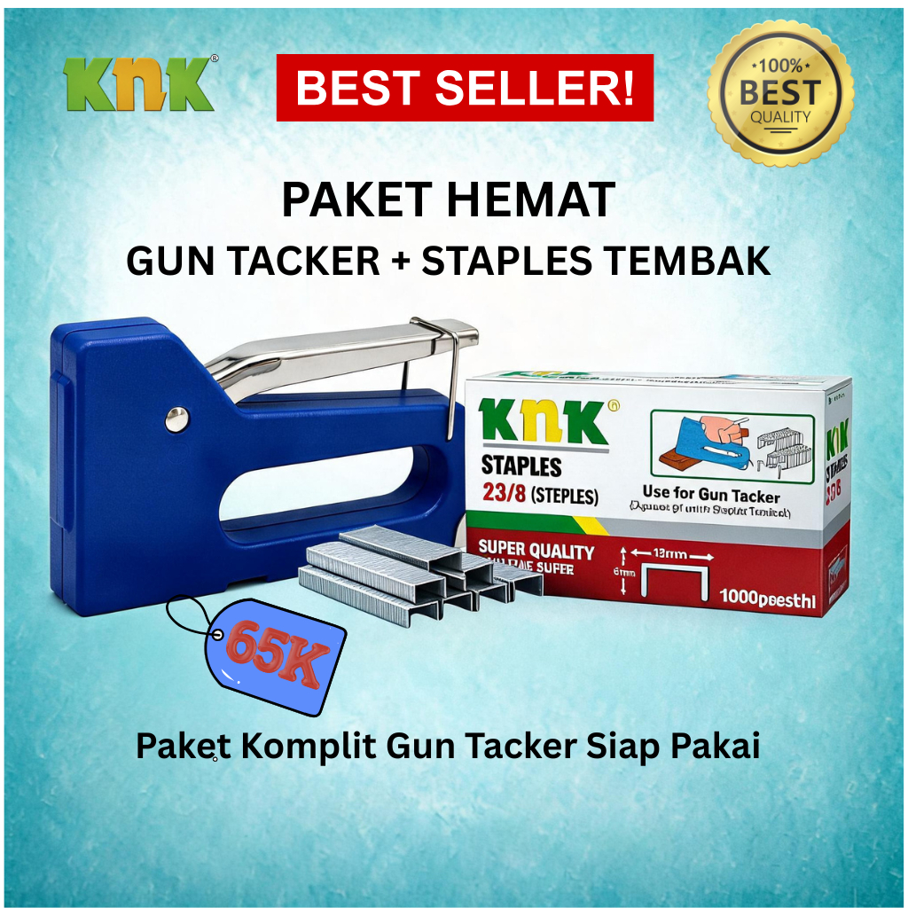 Paket Hemat KNK GT-805 Gun Tacker + Staples 23/8 | Stapler Tembak Multifungsi