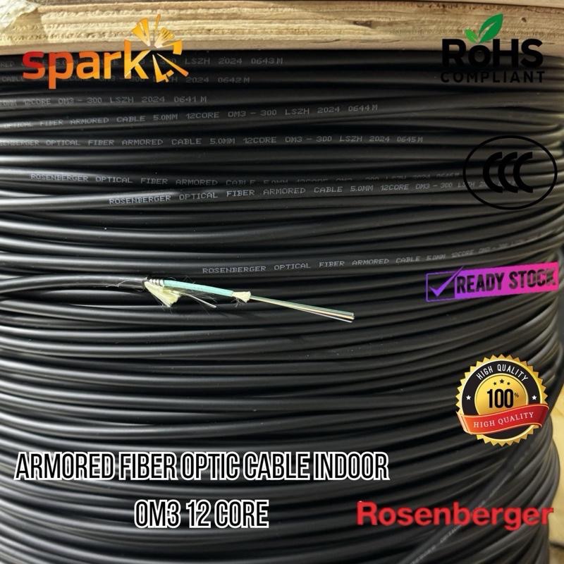 Armored Cable Fiber Optic 12 Core OM3 Multimode 5.0Mm Round Type Meteran/Cable only Rosenberger TANP