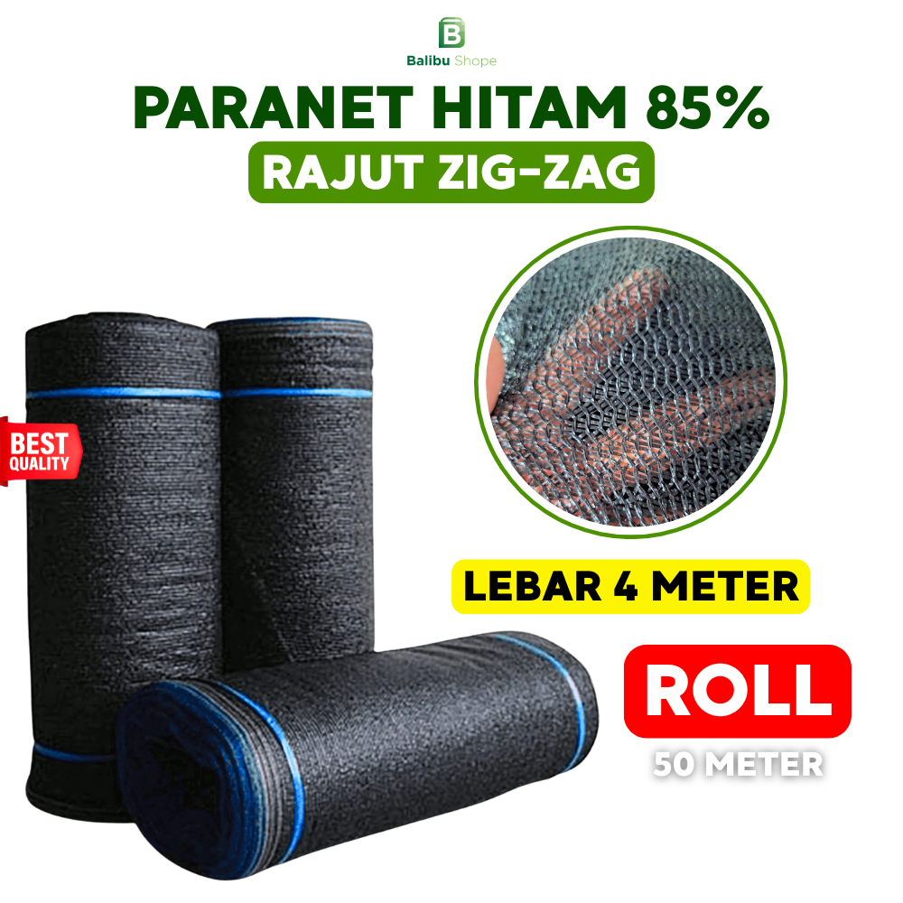 Jaring Paranet 85% Zig-Zag Lebar 4 Meter x 1 Roll 50 Meter