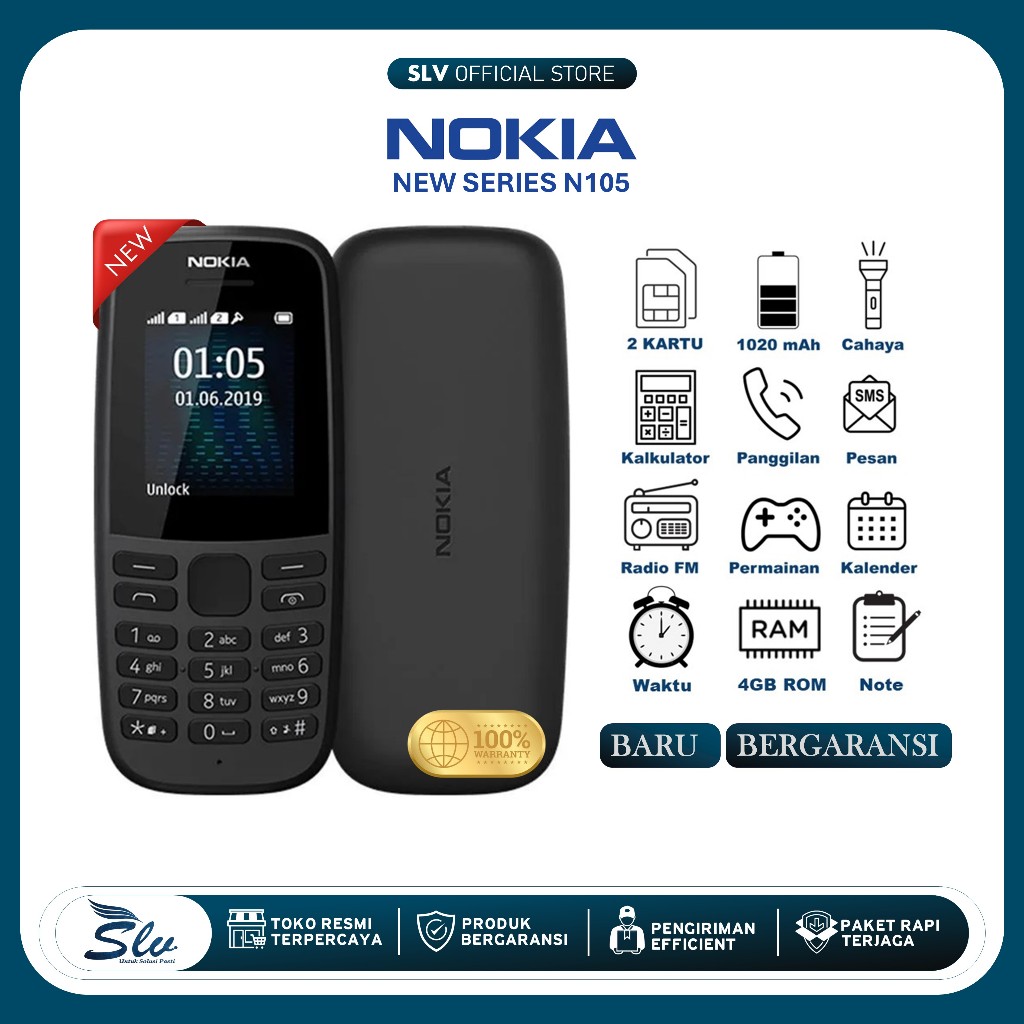 BARU/GRESS Hp Jadul Nokia 105 Murah Berkualitas Hp Feature Phone Hp Murah Berkualitas Hp Jadul Murah