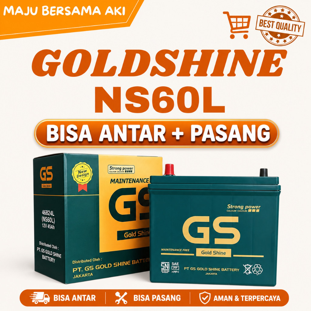 Aki Mobil Suzuki Aerio GS Battery NS60L (46B24L) Aki Kering -L