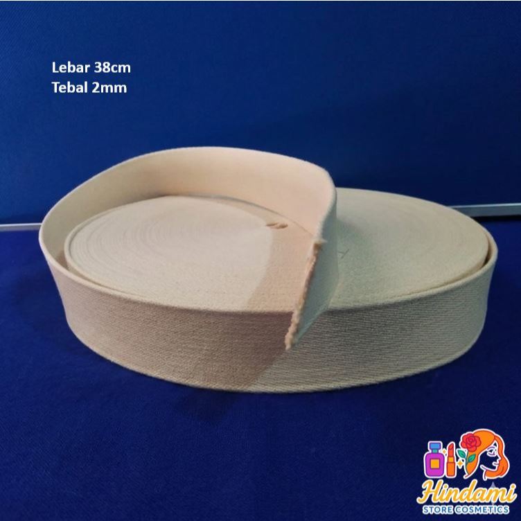 TALI WEBBING LEBAR 3,8 CM TEBAL 2 MM KATUN TALI TAS PUTIH TULANG HARGA PER 1 ROL