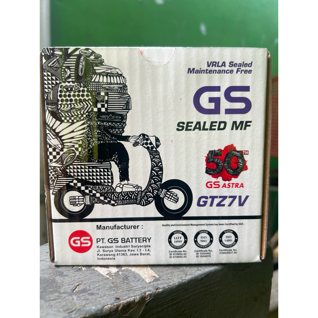aki kering gs astra GTZ7V original astra