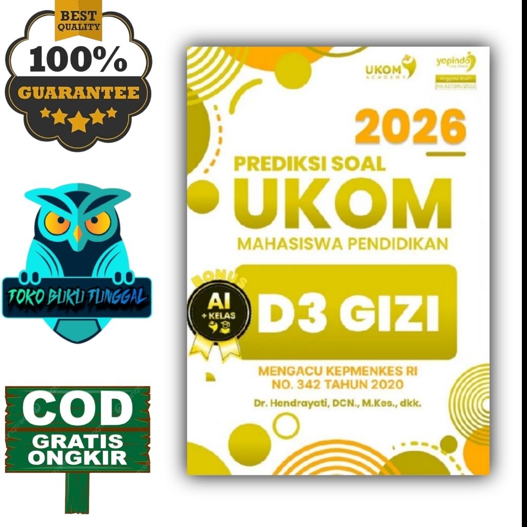 Buku Prediksi Soal UKOM D3 Gizi 2026 terbitan UKOM Academy