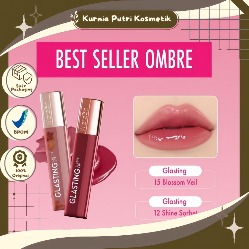 Wardah Ombre Glasting Liquid Lip + Matte Lip Cream
