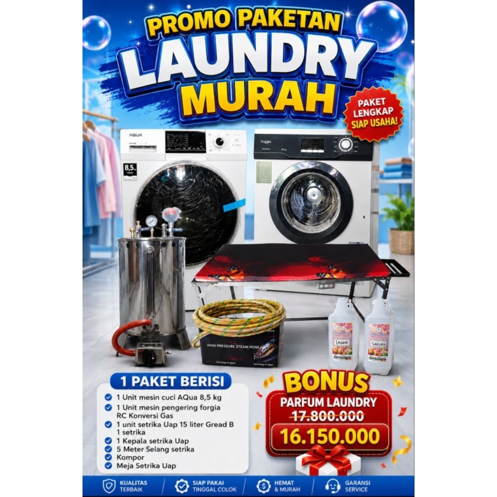 PAKET USAHA LAUNDRY LENGKAP SIAP PAKAI