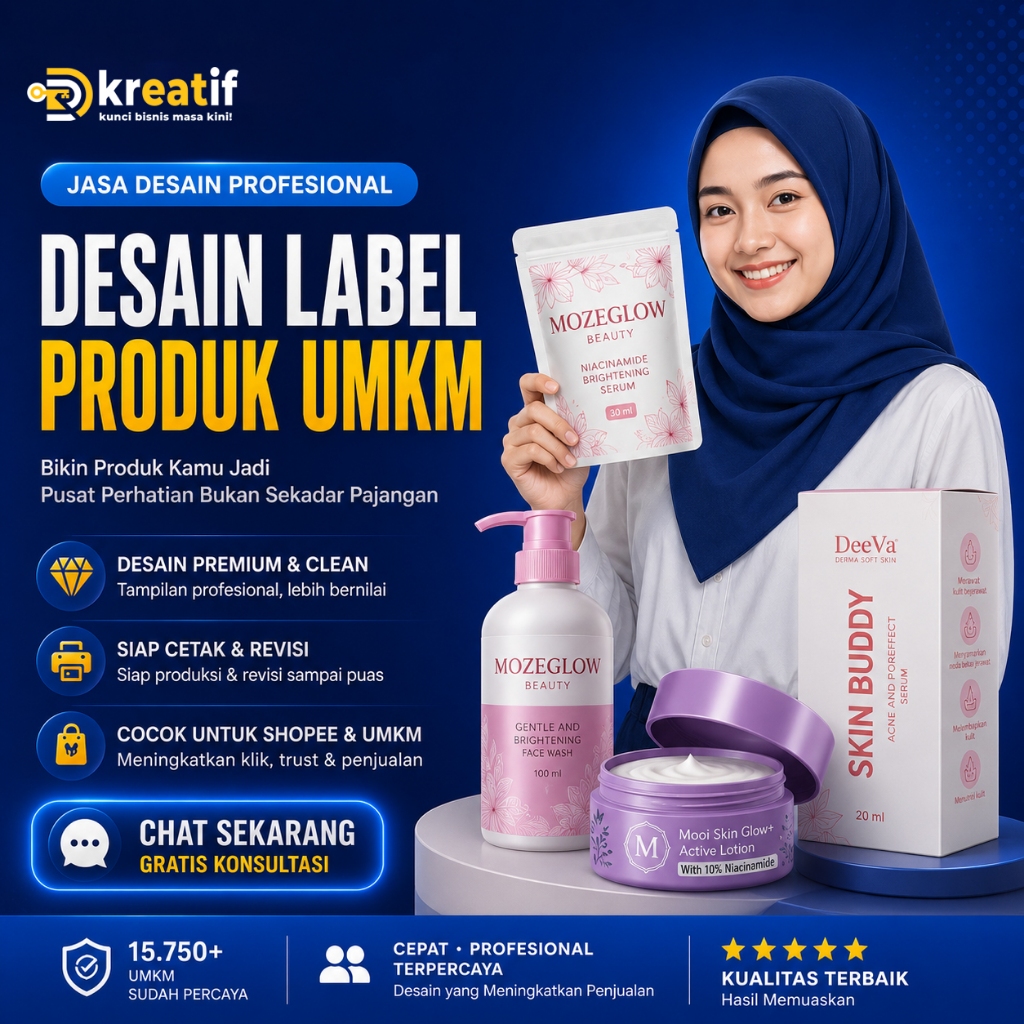 Jasa Desain Label Produk UMKM Profesional | Label Skincare, Makanan & Kemasan