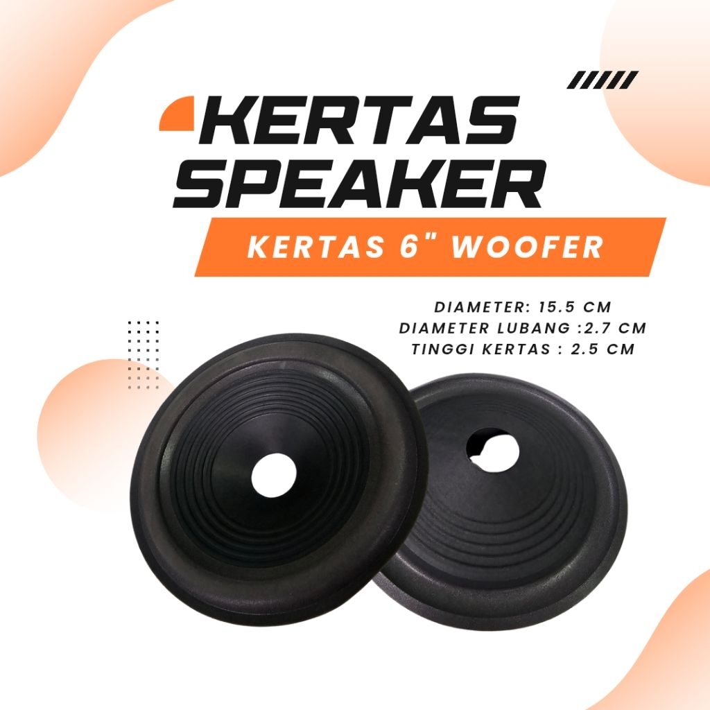 Surya Agung Kertas / Daun Speaker 6inch wofer bass komponen speaker