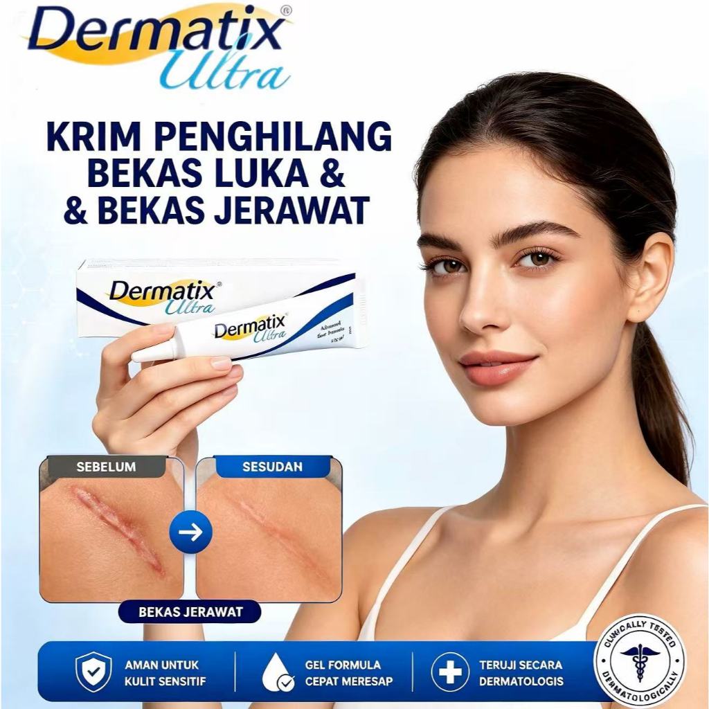 [100%ORI & EXP2028] Dermatix Ultra Scar Removal Cream 15gr / Treat Surgical Scars Effectively / Peng