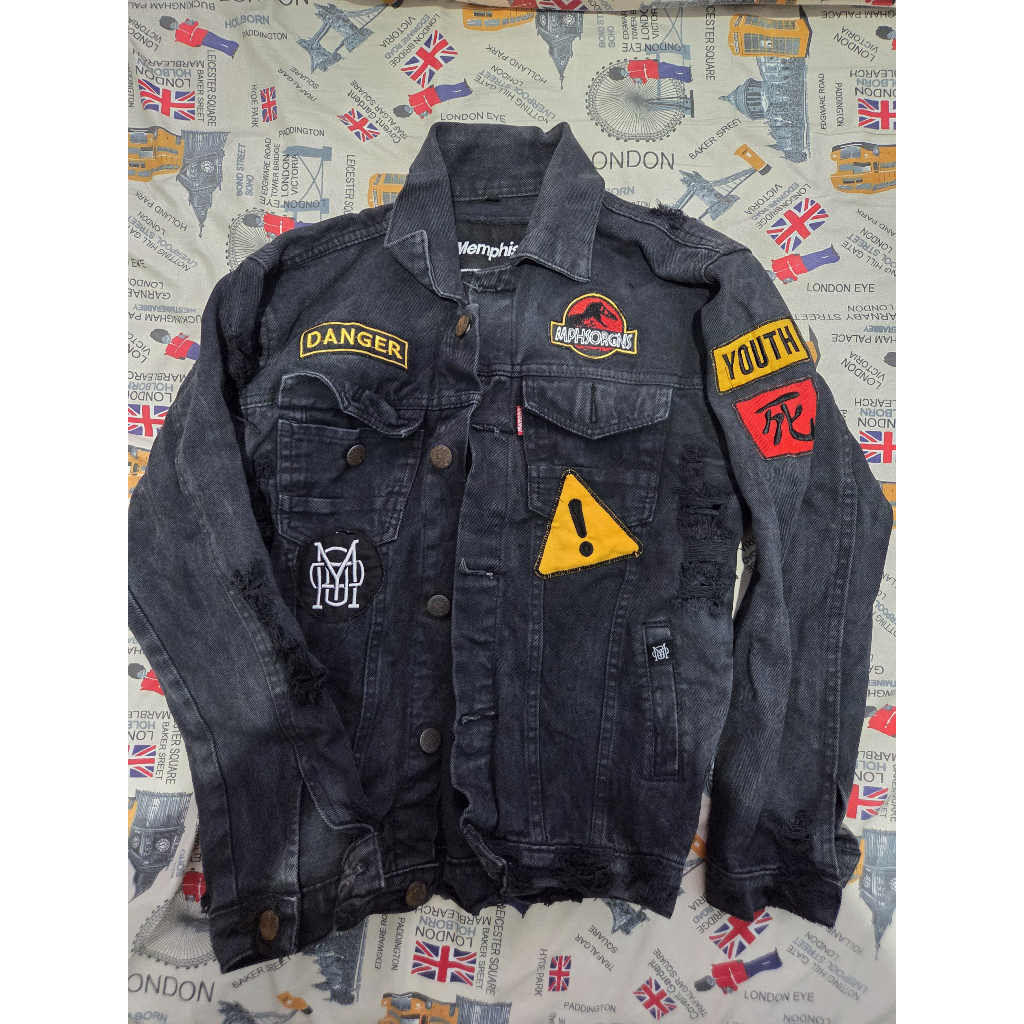 Denim Jacket Memphis/Jaket Denim Ripped Memphis Size M