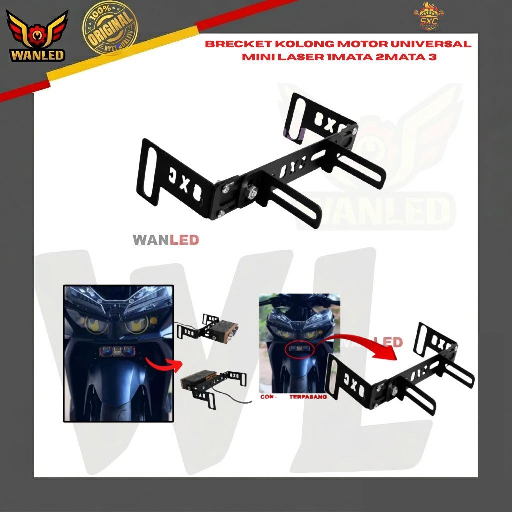 BRECKET KOLONG MOTOR UNIVERSAL MINI LASER 1MATA 2MATA 3 MATA D2 BREKET LAMPU SOROT UNYVERSAL