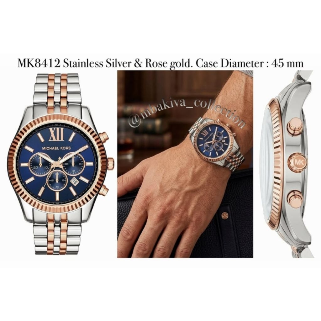 MK8412 Stainless Silver & Rosegold