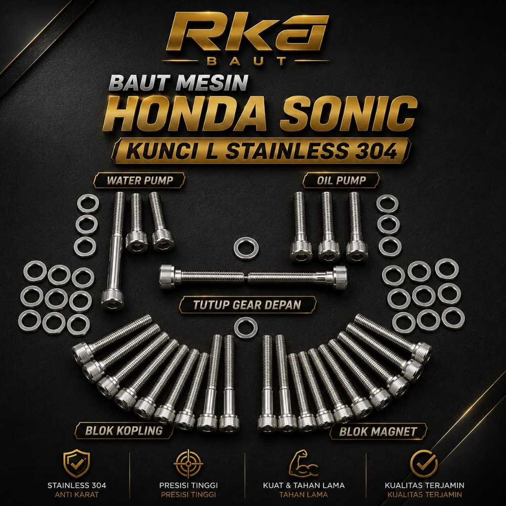 BAUT MESIN HONDA SONIC KUNCI L STAINLESS