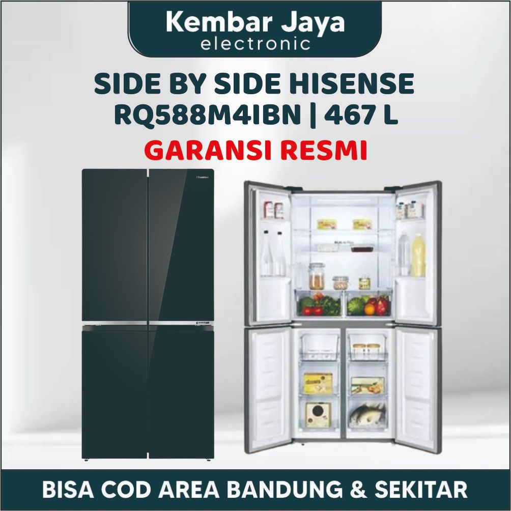 HISENSE RQ558N4IBN RQ556N4IBU KULKAS SIDE BY SIDE MULTI DOOR INVERTER 472 L RQ556 RQ558