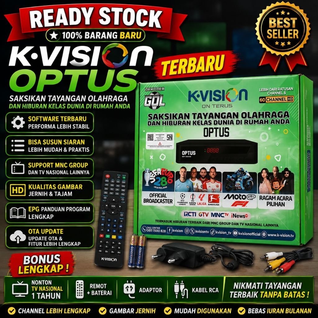 RECEIVER KVISION OPTUS TERBARU KUBAND/CBAND