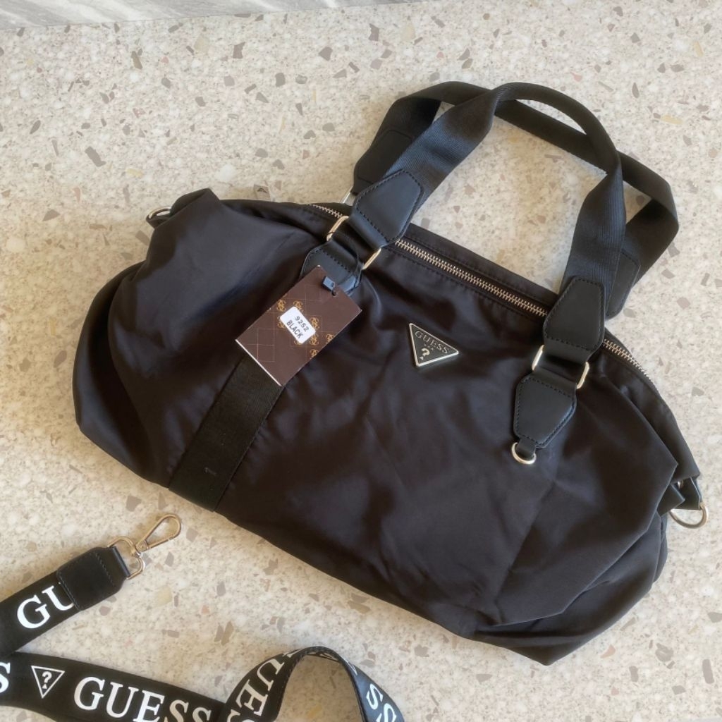 TAS TRAVEL BRANDED LOOM GUESS DUFFLE NYLON BESAR 2IN1 SELEMPANG + JINJING | STYLISH & MUAT BANYAK
