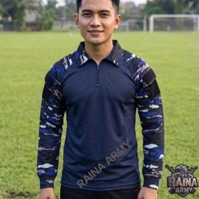 kaos bdu kaos tactical bdu t-shirt shirt dryfit loreng biru tni au sbp