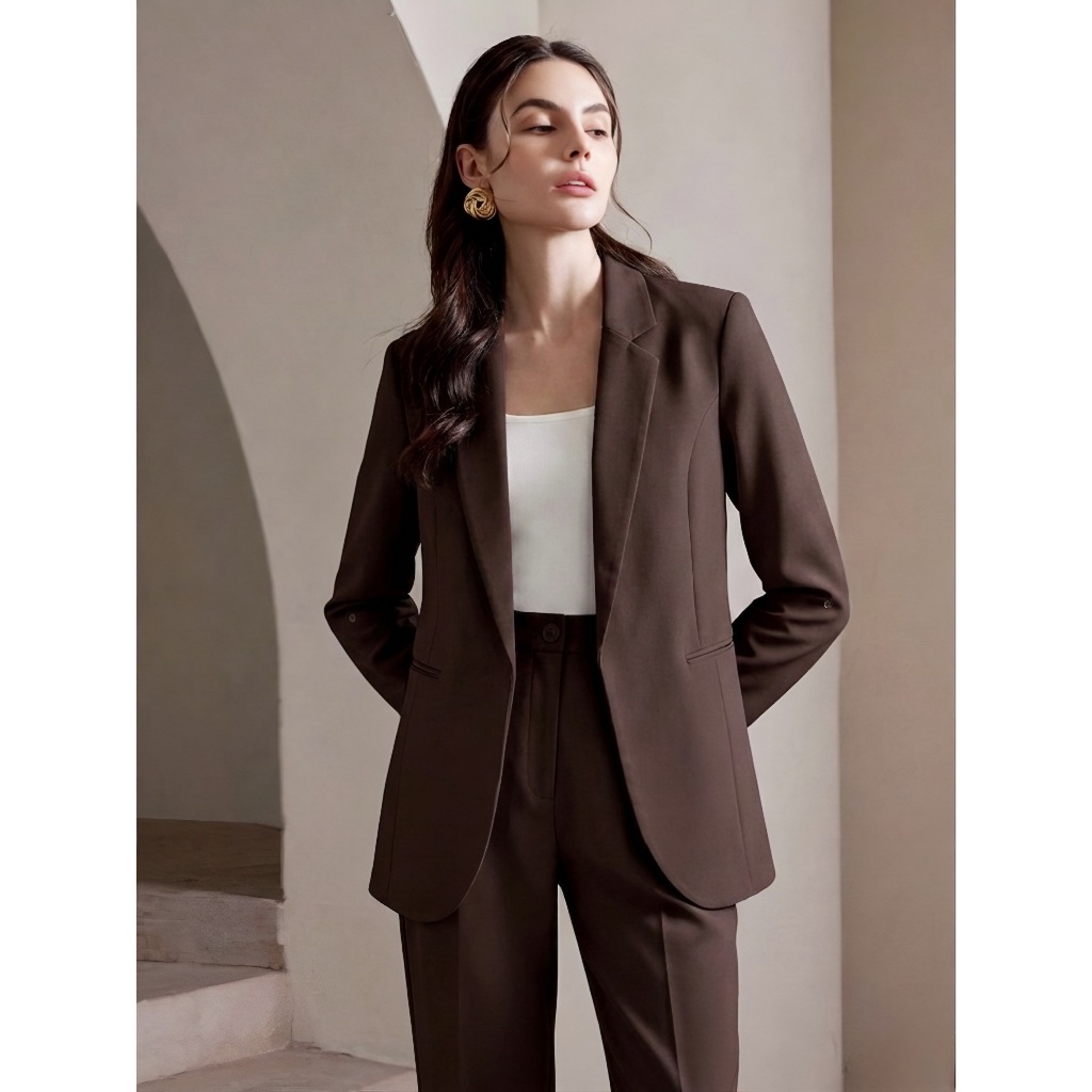 MERINO BLAZER | Blazer Wanita / Oversized Padded Shoulder Blazer / Executive Blazer