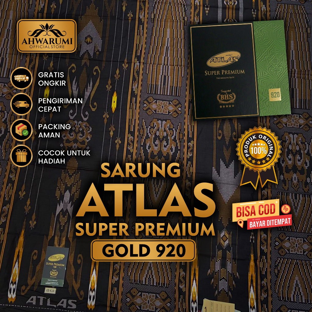 Sarung Atlas Super Premium Gold 920 Motif BHS